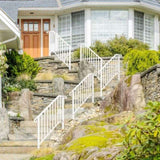 Handrails for Outdoor Steps, Iron Handrail Fits 3 Step, Transitional Handrail with Installation Kit, 69025255