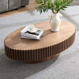 Modern Handcraft Drum Table Length 43.7 inch Ellipse Table for Living Room,Oval Small W2582P188737