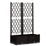 Wicker Trellis Planter, Outdoor Raised Garden Bed with Drainage Holes, Free-Standing Trellis Planter 49413812