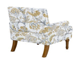 Accent Chair, Floral Armchair, Nailhead Trim, Gold and Grey Decor, Solid Wood Legs, Farmhouse W5568P445701