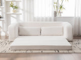 71" 2-in-1 Pull Out Foldable Loveseat Sofa Bed with Armrest & Backrest Pillows, Convertible Chenille W3118P388899