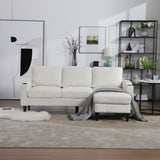 UNITED WE WIN Sofa for three, solid wood frame, Chenille fabric, side pocket, with two cup holders, W1568142735
