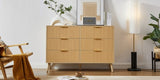 Bedroom Dresser, 6 Double Dressers with Wavy Drawers, Wooden Chest of Drawers for Children's Room, W1162P190403