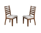 ZNTS Walnut Finish Traditional Style Side Chairs Set of 2pc Wooden Frame Ladder Back Design Dining Room B011P222861