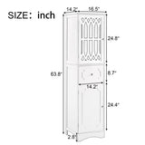 Tall Bathroom Cabinet, Freestanding Storage Cabinet with Drawer and Doors, MDF Board, Acrylic Door, WF289427AAK