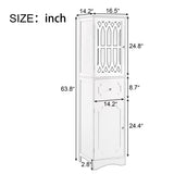 ZNTS Tall Bathroom Cabinet, Freestanding Storage Cabinet with Drawer and Doors, MDF Board, Acrylic Door, WF289427AAC