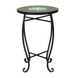 Mosaic Round Terrace Bistro Table Green Flowers Mosaic 27524992