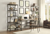 Modern Traditional Aesthetic 1pc Writing Desk with 4x Shelves Metal Casters Natural Finish and B011P232135