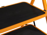 3-Step Steel Step Stool with Low Handrail - Ginger Yellow, Non-Slip & Foldable, Safe for Home 02539083