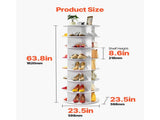 7-Tier Rotating Shoe Rack, 63.8" Shoe Organizer, Freestanding Shoe Organizer for Bedroom, Living 96839424