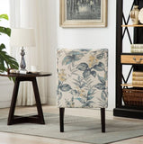 Capa Print Fabric Armless Contemporary Accent Chair, Blue Leaves T2574P164263