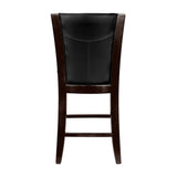 Modern Contemporary Counter Height Chairs Set of 2 Dark Brown Faux Leather Upholstered Espresso B011P321035