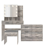 Large Makeup Vanity with Lights, Vanity Table with Charging Station, Vanity Desk with Mirror and 10 58924769