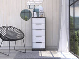 Kaia 5 Drawer Dresser, Vertical Dresser -Smokey Oak / White B07091874