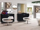 Black Salon Cabinet with Mirror, 1 Drawer & 1 Door, Made of 15mm E0 Matt Particle Board 63058594