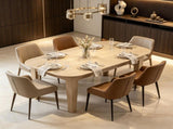 4-6 Person Extendable Oval Dining Table Farmhouse Style Finish Round Edges 09042275