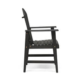 Outdoor Weather Resistant Acacia Wood Adirondack Dining Chairs , Dark Gray Finish 64844.00DGRY