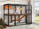 Wooden Catio Outdoor Cat Enclosure Large Cat House for Mulitiple Cats Walk ,Indoor 4 Tier Cat 31203530