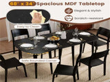 45" Extendable Dining Table Set, 2 Half-Round Tables Convertible to Oval for 4-6 People Black 18447026