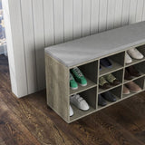 Storage Bench, Shoe Bench, Entryway Bench Padded Cushion, Drawer and Open Compartments, Bench W3151P288934
