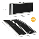 ZNTS 6' Threshold Ramp,Portable Wheelchair Ramp,Carpeted Foldable Handicap Ramp 97227882