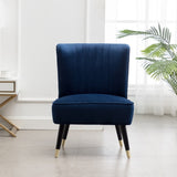 ZNTS Elon Contemporary Velvet Upholstered Accent Chair, Blue T2574P164255