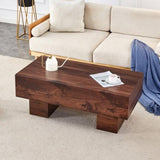 Modern Simple Walnut Colored Texture Sticker MDF Coffee Table - 43.3"x21.6"x17.2" Practical W1512P362972