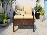 2 Pieces Outdoor Sofa Set 2-person Patio Seating Group Outdoor Conversation Set with Cushions and a N719P246159D
