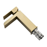Waterfall Bathroom Brushed Gold Single Handle Bathroom Sinks 1 or 3 Hole Solid Vanity W1224P224288
