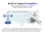 TA-851B 350&degRotation UV Dual Frequency 45-860MHz 22-28dB Open Antenna Silver Gray 10835179