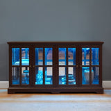 LED Curio Display Cabinet Antique Display Cabinet with Glass Doors Adjustable Shelves for W2275P231691