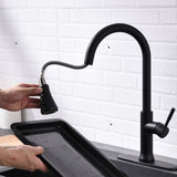 FLG Touch-On Kitchen with Pull Down Sprayer Single Handle Brass Touch Activated Kitchen Sink W1932126990