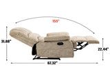 Large Manual Recliner Chair in Fabric for Living Room, Beige 56614352