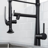 Heavy Duty Commercial Style Kitchen Sink Faucet, Single Handle Pre-Rinse Spring Sprayer Kitchen W1932P172299
