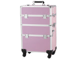 3pcs Trolley-Style Makeup Case with Universal Wheels Aluminum Alloy Cosmetic Trolley Case 58229820