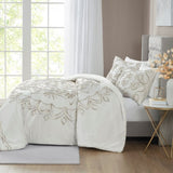 Full/Queen 3 Piece Tufted Cotton Chenille Duvet Cover Set B03597351