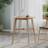 Wood Counter Height Round Dining Table, Natural Oak Finish, 35.4"D x 35.4"W x 36"H 58913.00OAK