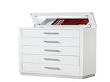 Coco Chest with Mirror Lid on Top Made with Wood in Milky White 659436351721