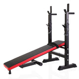 Adjustable Folding Multifunctional Workout Station Adjustable Workout Bench with Squat Rack - balck W2181P153079
