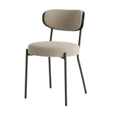 Boucle modern kitchen dining chair Bentwood covered with ash veneer Chair back, metal with black W210P147498