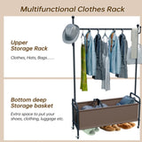 ZNTS 1pc, Clothes Rack with Wheels, Rolling Clothing Rack for Hanging Clothes, Heavy Duty Clothes 88942830