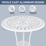 3 Pieces Patio Bistro Set, Rust-Resistant Cast Aluminum Outdoor Bistro Table and Chairs Set of 2, 03627350