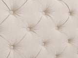 Fontana Wingback Upholstered Platform Bed Frame, King, Sky Neutral Beige Polyester B2719P238226