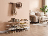 3-Tier Steel & PP Plastic Shoe Storage Shelf, Stackable Organizer for Small Spaces, White 58854563