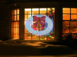 36in Pre-lit Outdoor Christmas Wreath Decoration, Lighted Metal Wreath with Red Bow, Remote Control 78170897