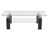 Arc Shaped Two Tiers Tempered Glass Coffee Table 58251189