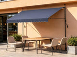 98" Manual Retractable Patio Awning, Height Adjustable Sunshade Canopy with Crank Handle, for 88958549