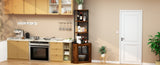 ZNTS Corner Shelf with Doors, 65" Corner Cabinet & Wine Glass Rack, 6 Tier Bookshelf Display, 09047996