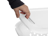 Slim Laundry Hamper, Plastic, Lift-top Lid and Integrated Handles, White, 4 Count 97378403
