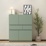 ZNTS Green wooden storage cabinet with 4 doors and 2 drawers W1320P191445